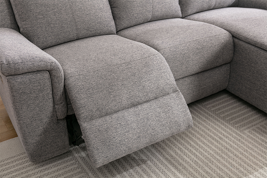 RC-7088 Manuale di tessuto in poliestere spesso divano necerale reclinabile con braccioli e cuscini di chaise