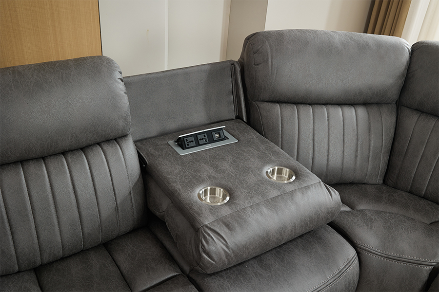 RC-7756 Soggiorno Power Reclining Sezione divano con socket di caricatore invisibile