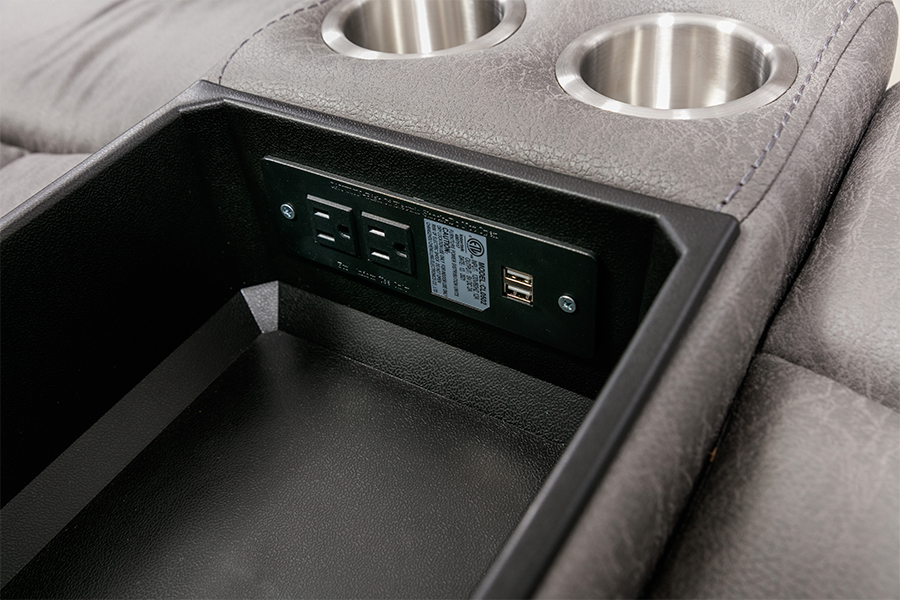 RC-7756 Polyester Tech Fabric Manuale Reclining Loveet con console