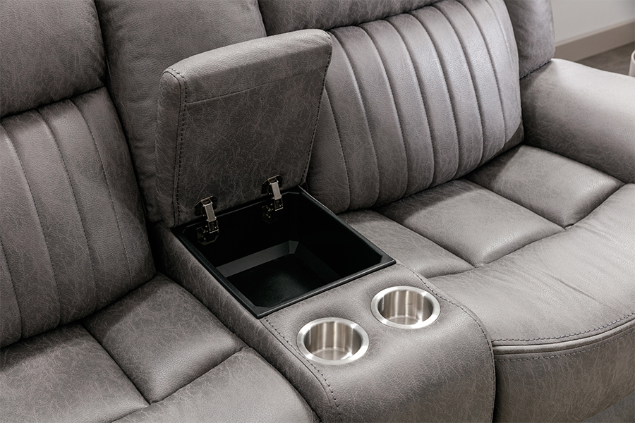 RC-7756 Polyester Tech Fabric Manuale Reclining Loveet con console